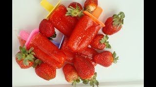 Homemade Strawberry Popsicles | 3 Ingredient Recipes