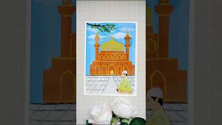 Prayer in Mosque with Beautiful Sky #shorts #foryou #muslimart #painting #drawing #islam