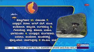 ಹವಾವರ್ತಮಾನ - ರಾಜ್ಯದಲ್ಲಿ ನೈಋತ್ಯ ಮುಂಗಾರು ಸಾಮಾನ್ಯ. ಕರಾವಳಿಯ ಬಹುತೇಕ ಕಡೆ, ಒಳನಾಡಿನ ಹಲವು ಕಡೆ ಮಳೆಯಾಗಿದೆ