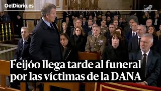 FEIJÓO LLEGA TARDE al funeral por las víctimas de la DANA en la catedral de València