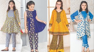 Printed Lawn Suit Stitching and Designing Ideas for Little Girls - Fashion And Beauty