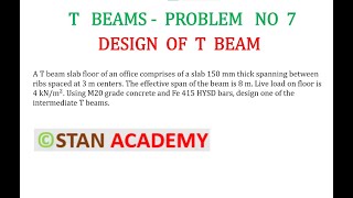 Design of T Beams - Problem No 1