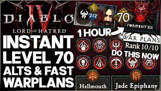 Diablo 4 - Get ANY Class Level 1 to Torment 12 INSTANTLY - Fast Easy Season 13 Alt XP Warplan Guide!
