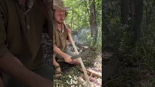 How to build a bow in the wild part 2 #bushcraft #outdoors #archery #survival #bowmaking #bowhunting