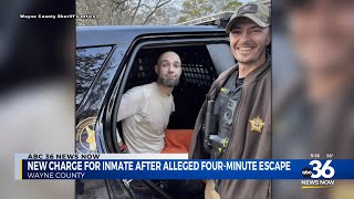 New charge for inmate after four-minute escape