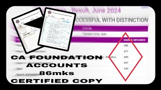 MY CA FOUNDATION 86mks ACCOUNTS CERTIFIED COPY | YAKSHIT JAIN