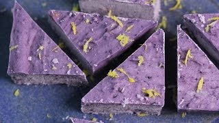 Blueberry and lemon coconut fudge - dairy free 4 ingredients