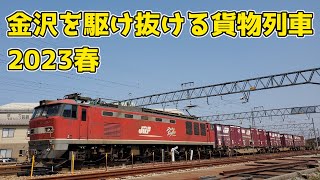 金沢を駆け抜ける貨物列車2023春　A freight train that runs through Kanazawa