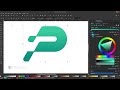 live proses pembuatan logo monogram initial p di inkscape