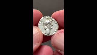 Nero, RIC 15, Date 57-58 AD, Silver Denarius Rome, Legend, Oak Wreath