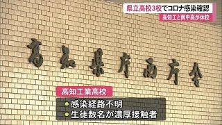 県立学校3校でコロナ感染確認　高知工・高知南の2校は臨時休校　1校は濃厚接触者おらず非公表【高知】 (21/01/20 11:30)