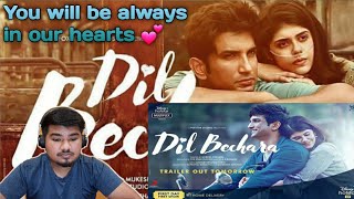 Indian🇮🇳 In Oman🇴🇲 Reacts To Dil Bechara- Official Trailer | Sushant Singh Rajput | Sanjana Sanghi