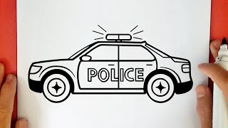 COMO DIBUJAR UN CARRO DE POLICÍA