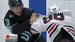 NHL Fight - Blackhawks @ Kraken - Hardman vs Borgen - 17/01/2022