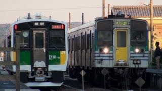 さよなら久留里線国鉄型気動車 新型キハE130との交換 横田駅