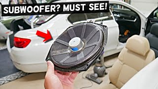 BMW F10 F11 SUBWOOFER SPEAKER REMOVAL REPLACEMENT FROM SEAT BMW F10 F11 528i 535i 520i 530i 550i 518