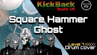 Square Hammer - Ghost *Level 7* drum cover with score #tutorial #howtoplay #playalong