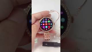 HW16 mini Smartwatch Full Touch Luxury Reloj Inteligente Gold Voice Call NFC Chat Women smart watch