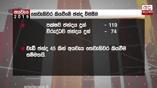 2019 අයවැය තෙවන වර කියවීම වැඩි ඡන්ද 45කින් සම්මතයි