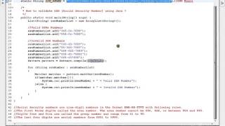 HOW TO VALIDATE SOCIAL SECURITY NUMBER USING JAVA avi