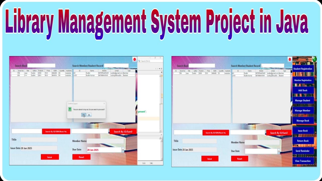 Library Management System Project In Java Mysql Complete Project