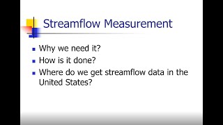 Streamflow Measurement
