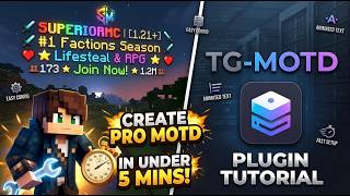 How to Setup Custom MOTD in Minecraft 1.21+ | TG-MOTD Plugin Tutorial (Beginner Friendly)