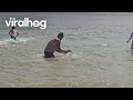 Bare-Handed Man Dives To Catch Fish || ViralHog