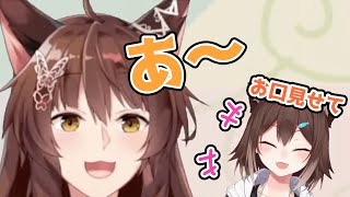 フミ様のお口の中をみて赤ちゃんみたいに喜ぶ野良猫【にじさんじ切り抜き】