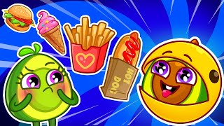 Om-Nom-Nom Game With Avocado Baby 🍔 Junk VS Healthy Food 🥦 Kids Good Habits by Pit & Penny Stories✨🥑