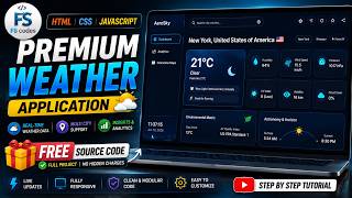 Premium Weather Application Using HTML ,CSS ,JavaScript | Free Source Code 🔥