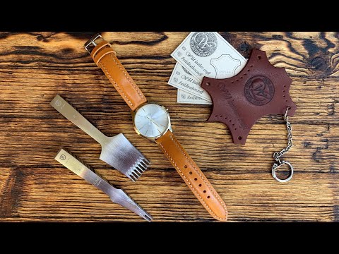 Bracelet for watches/Браслет для наручных часов из кожи Buttero "Saddle brown" от #wildleathercraft