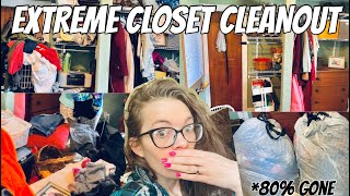 EXTREME CLOSET DECLUTTER|DECLUTTER WITH ME| ORGANIZE WITH ME|INTENTIONAL LIVING|HOMEMAKING
