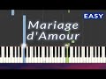 Mariage d'Amour (Chopin - Spring Waltz) EASY Piano Tutorial