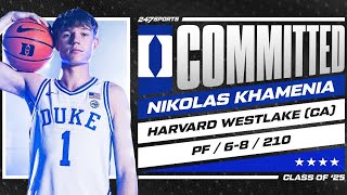 WATCH: 4-star PF Nikolas Khamenia commits to Duke LIVE on 247Sports | No. 19 Overall in 2025