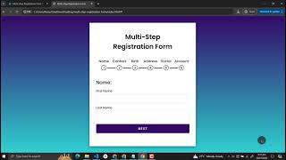 Multi-Step Registration Form Using HTML, CSS and JavaScript with Source Code