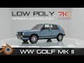 Modeling Low poly car in Blender❗️WW GOLF MARK II
