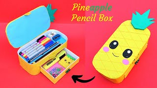 DIY Pencil Case/ How to make a cute Pineapple Pencil Box/ Best out of waste