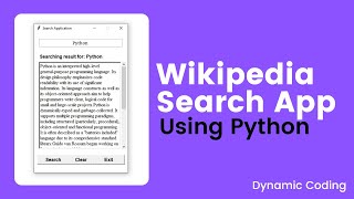 Search App / Tkinter GUI projects tutorial in Hindi / Cool Python Project / scrap wikipedia data