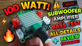 100 Watt Subwoofer Amplifier Full Bass Test Extreme | TPA3116D2 Subwoofer Amplifier Review + Test