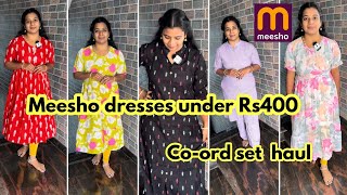 Meesho Maxi dresses and co-ord set dresses under Rs400✨Meesho dress haul❤️#meesho #maxidress