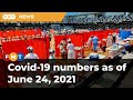 Covid-19 numbers as of June 24, 2021