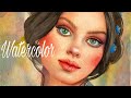 watercolor portrait painting - how to paint cute girl face EASY for beginners