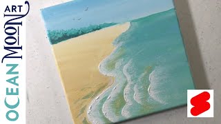Simple Beach Painting for Beginners ⛱️ 🎨 #shorts #paintingshorts