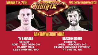 MMAXFC 02 High Stakes Ty Shrader vs Braxton Horne