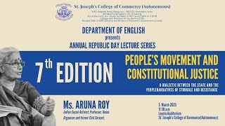 7th Edition of Annual Republic Day Lecture Series by Ms. ARUNA ROY