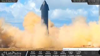 SpaceX Starship 20 Does Nominal 6 Engine Static Fire | LabPadre Rover Cam