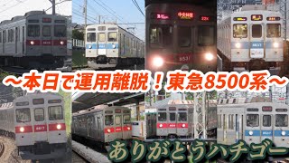 【遂に引退】約48年間走ってきた東急8500系が1月25日をもって運用を離脱して最期を迎えました…東急8500系発車シーン＆走行音【ありがとうハチゴー】