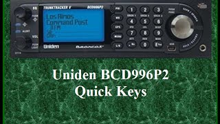 UNIDEN BCD996P2 SCANNER: Understanding System & Group Quick Keys