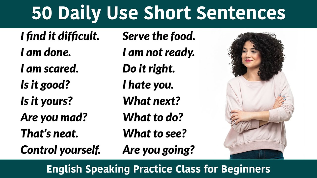 50 Daily Use Short English Sentences || English Speaking Practice Class ...